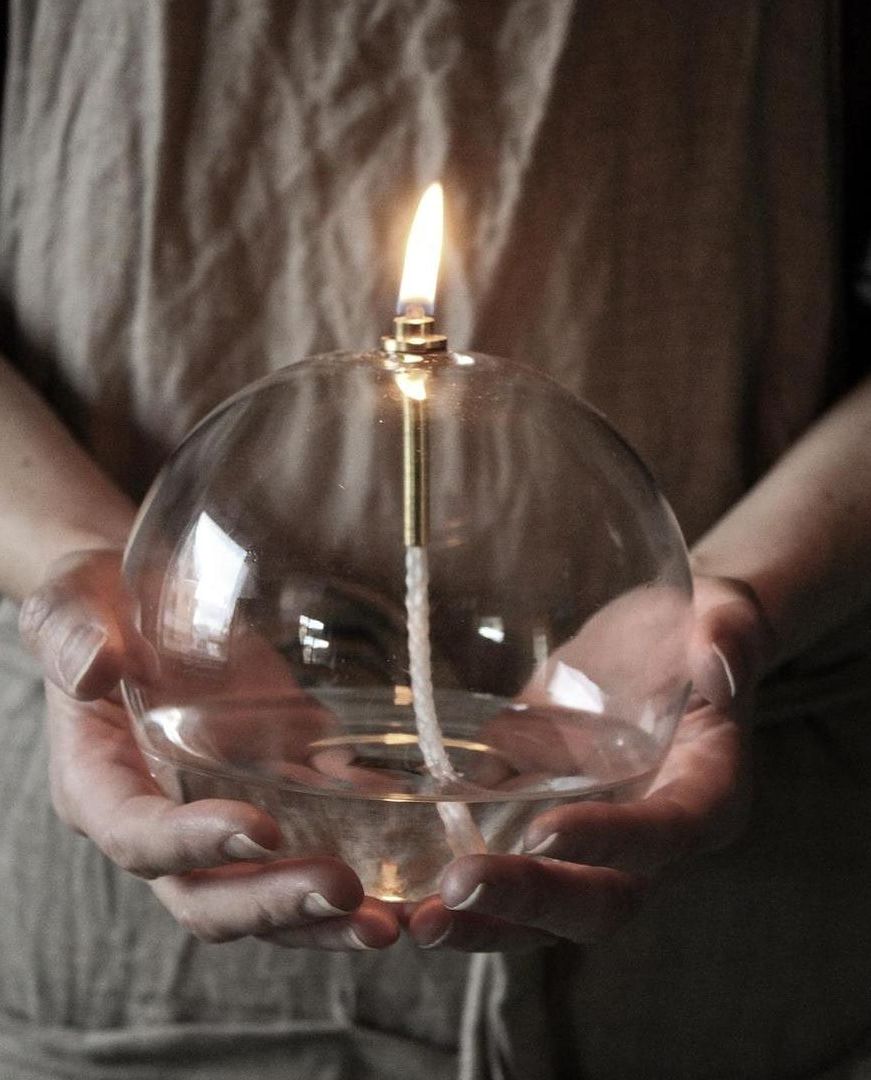 Lot de 3 Bougies/Lampes à Huile ronde en verre - La Maison Pernoise