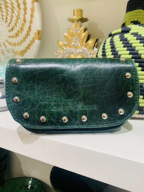 sac en cuir mini stone vert