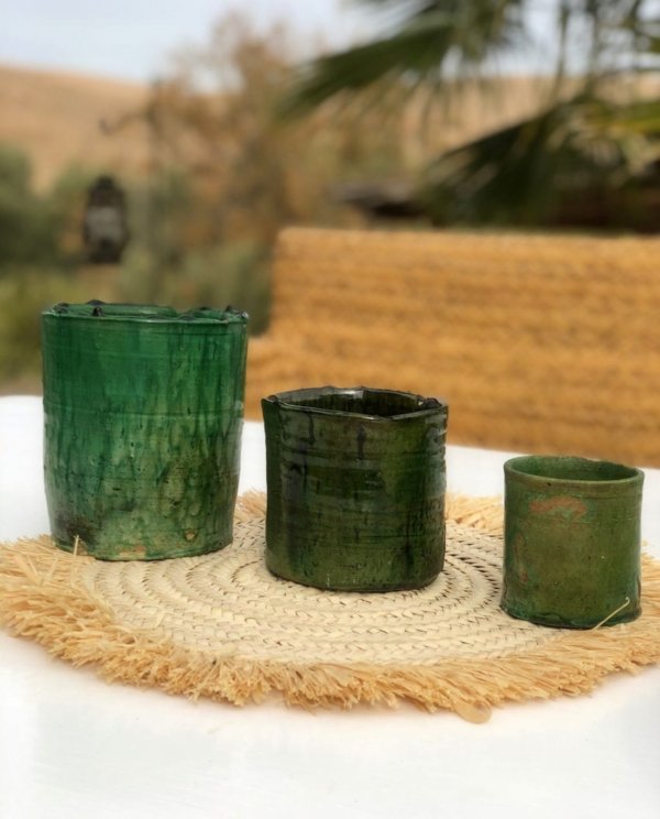 pot emaille vert tamegrout ensemble