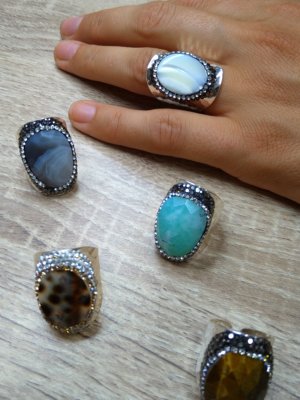 bague argentee ajustable boheme hypnochic ensemble