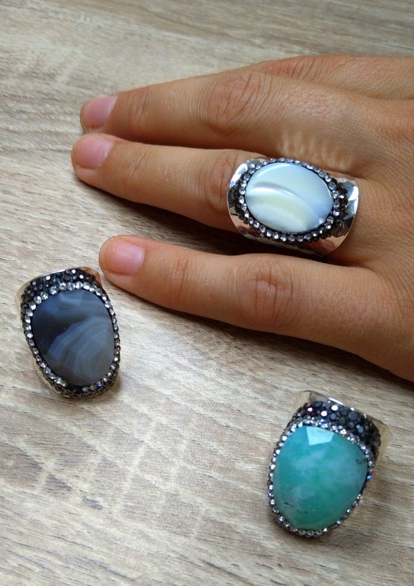 bague argentee ajustable boheme hypnochic ensemble details