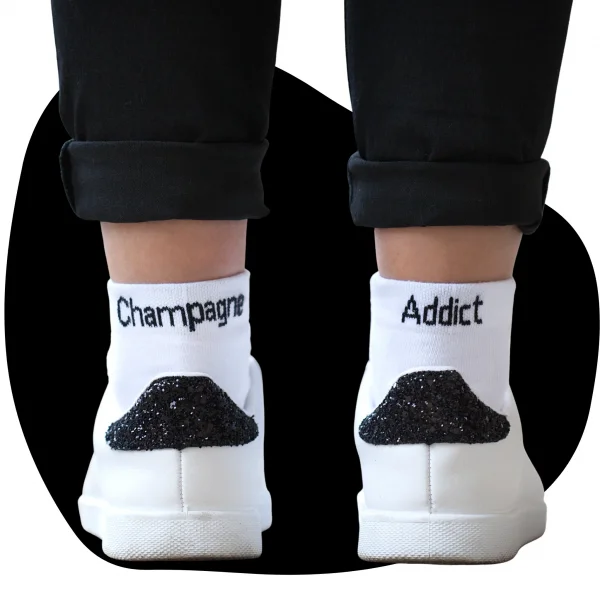 chaussettes blanc champagne addict