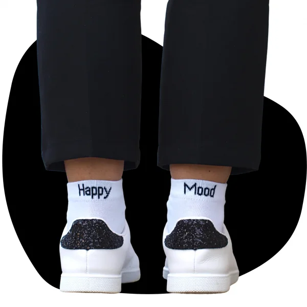 chaussettes blanc happy mood