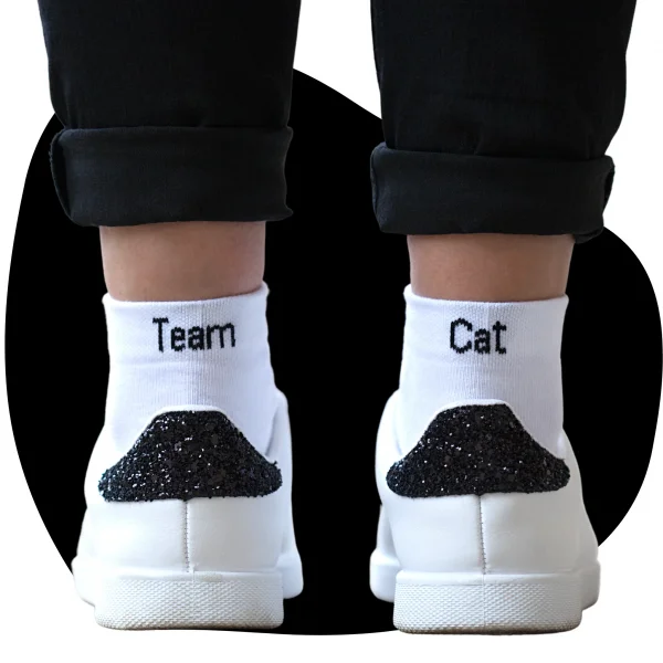 chaussettes blanc team cat