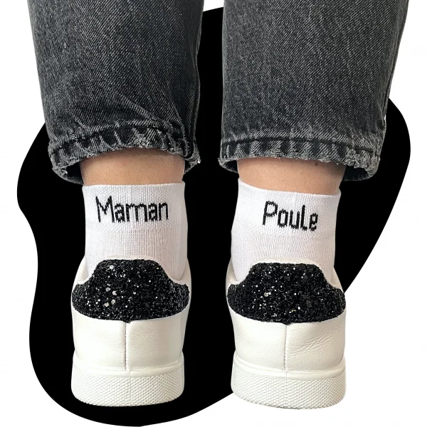 chaussettes blanches maman poule