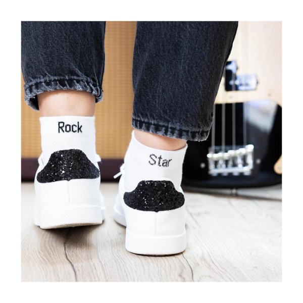 chaussettes blanches rock star