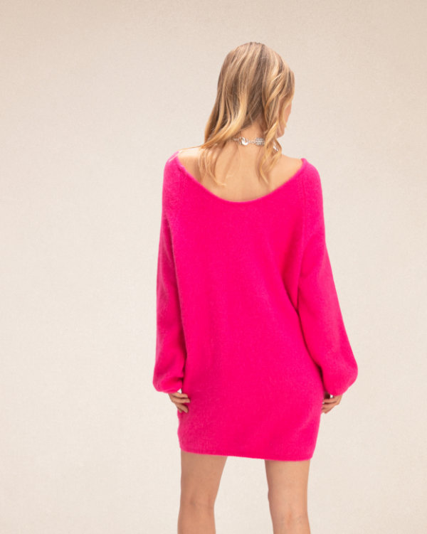 robe-courte-angora-lauper-rose-fluo-dos