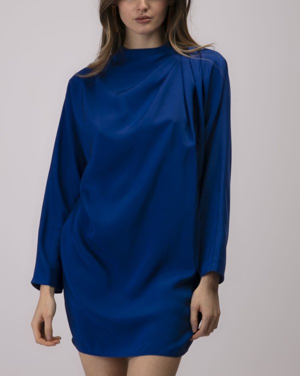 robe courte soie nicky worker blue zoom