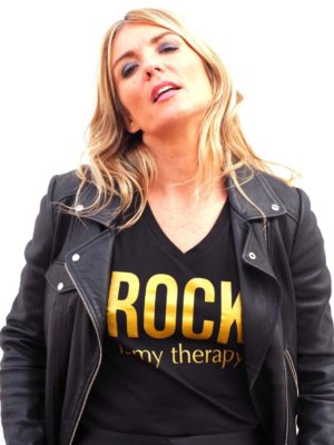 t-shirt rock is my therapy noir