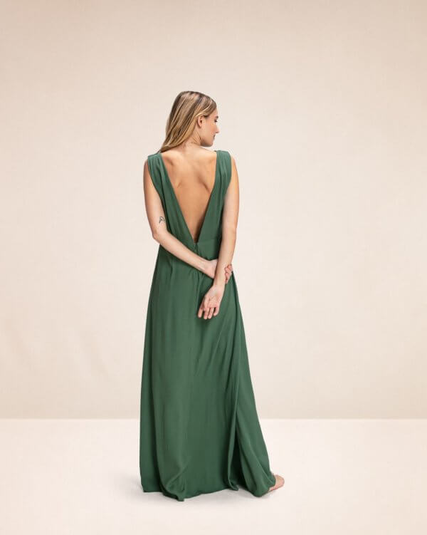 robe-ultra-longue-evasee-barbara-duck-green-dos