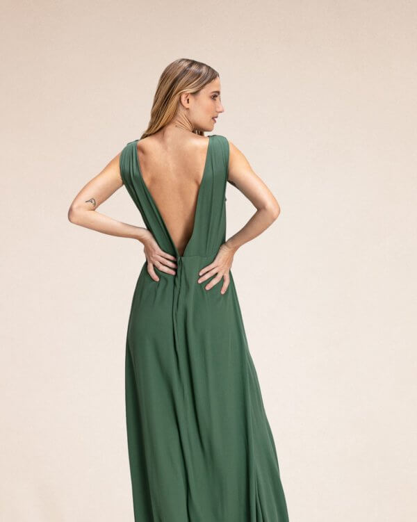 robe-ultra-longue-evasee-barbara-duck-green-dos-zoom